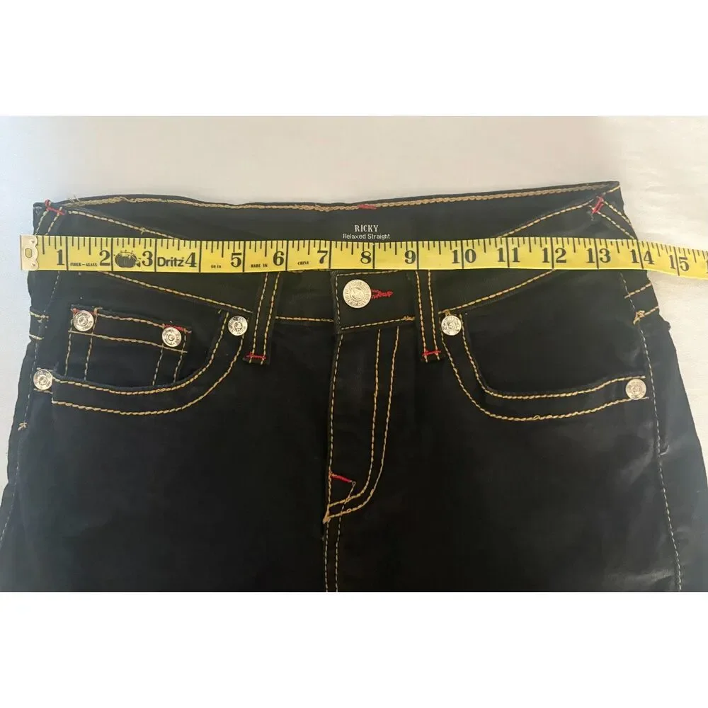True Religion Ricky Relaxed Straight Denim Shorts